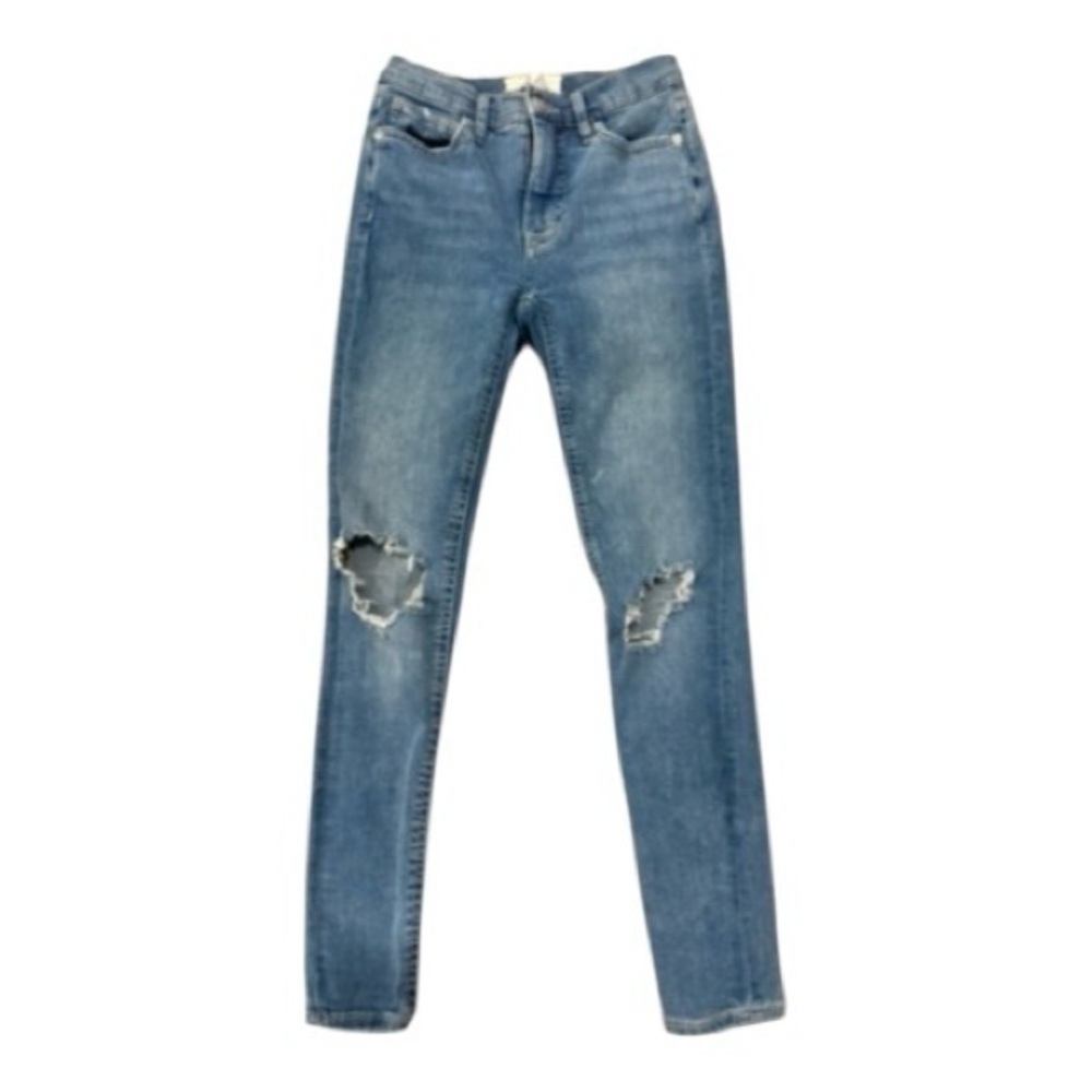 Free People We The Free High Rise Skinny Distressed Jeans Medium Wash Size 24